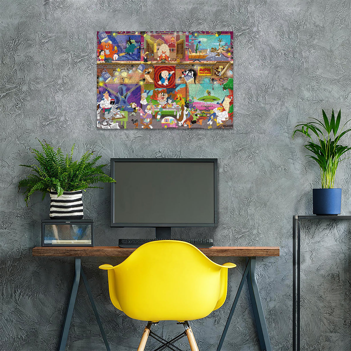 Ravensburger Looney Tunes Studio puzzle artwork of Looney Tunes characters for family fun.