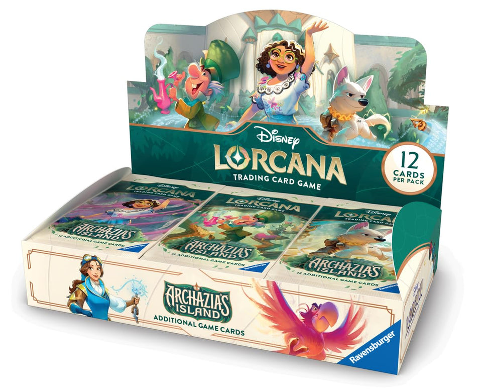 Ravensburger Lorcana Archazia's Island booster display front view, ideal for expanding your collection