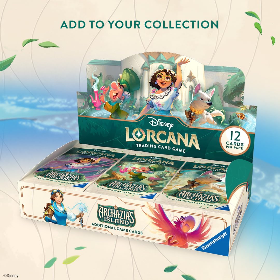 Ravensburger Lorcana Archazia's Island card arrangement illustrating diverse rarities