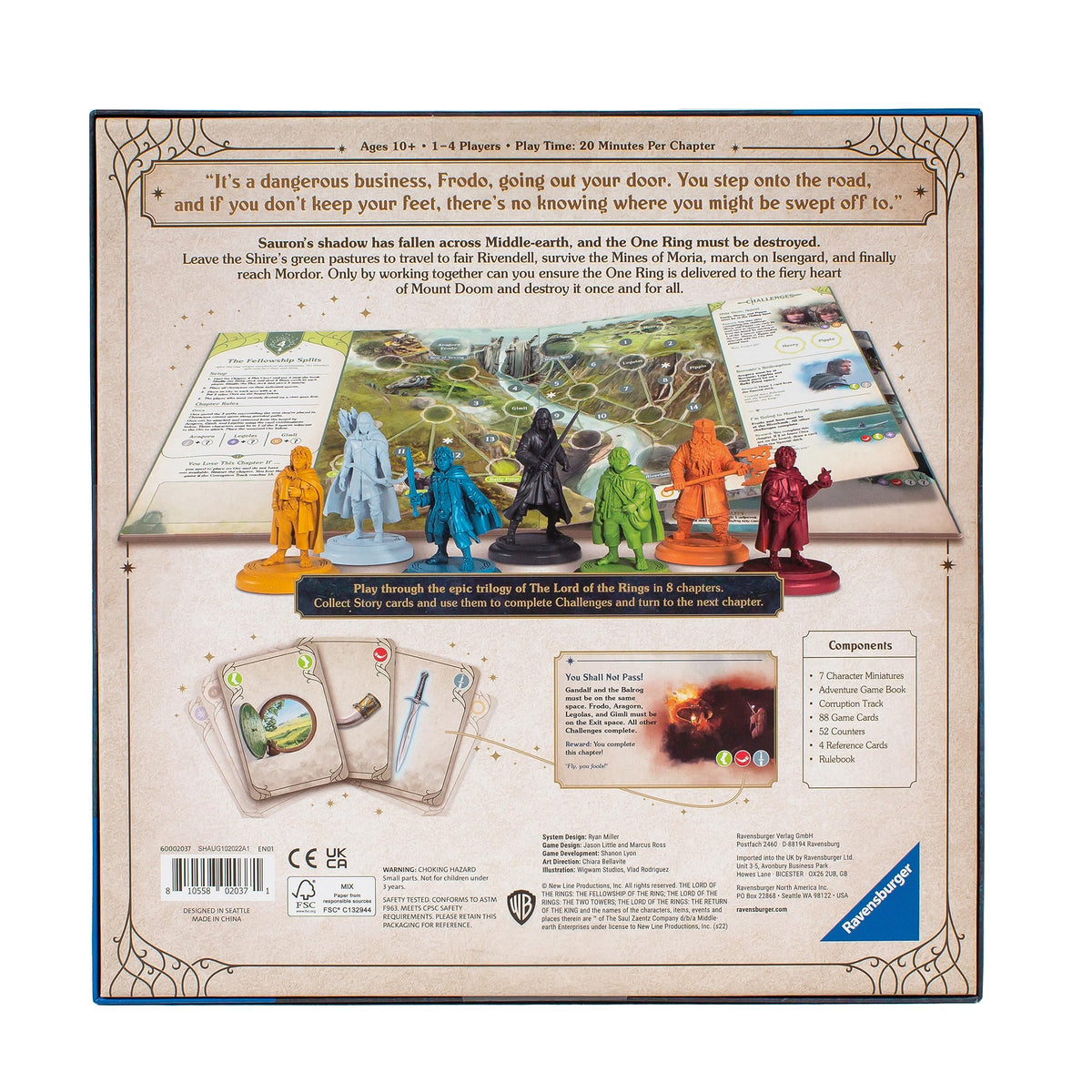 Ravensburger Lord of the Rings rulebook and box layout support quick setup