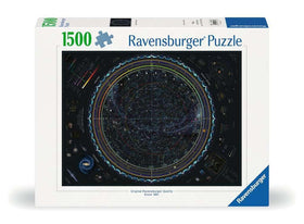 Ravensburger Map of the Universe reveals galaxies for mindful exploration.