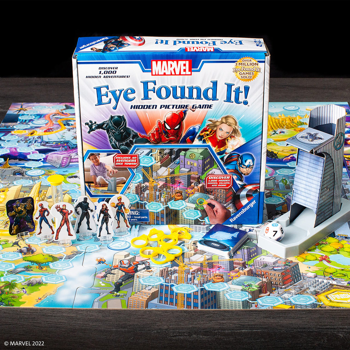 Ravensburger Marvel Eye Found It board game countdown timer ring signals pace