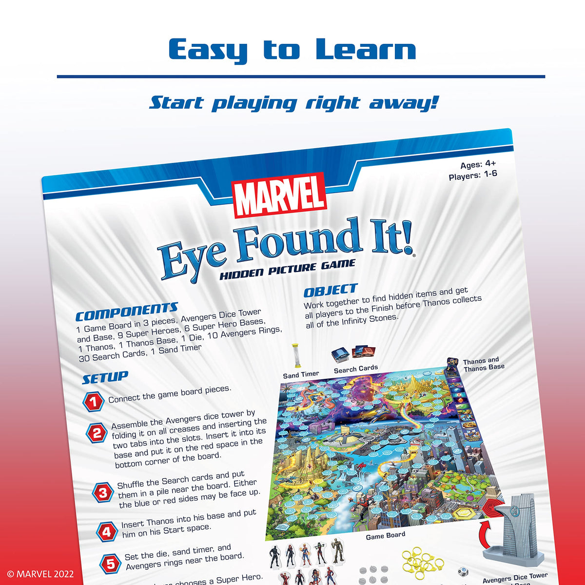 Ravensburger Marvel Eye Found It board game hidden objects card supports quick scanning