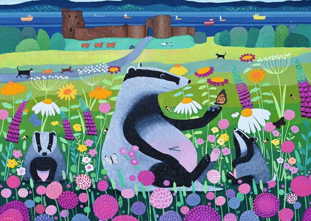 Ravensburger Meadow Mischief puzzle box close-up highlighting premium packaging and durable pieces