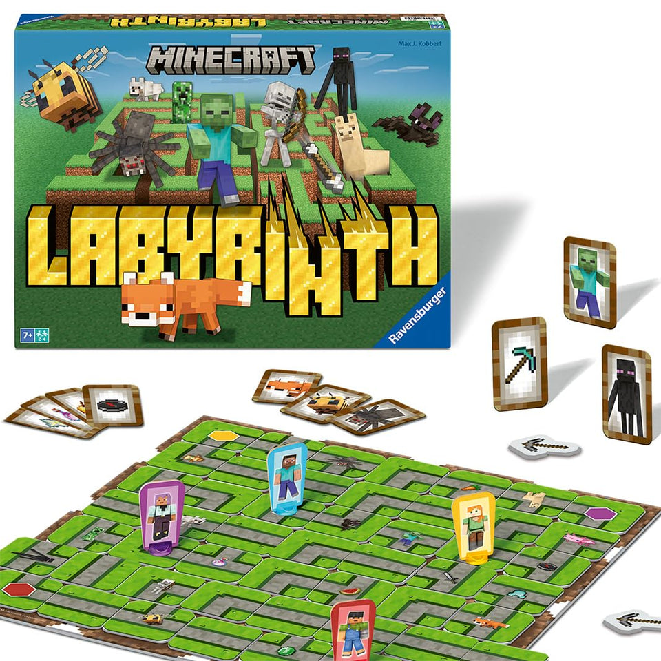 Ravensburger Minecraft Labyrinth game box and components for family play