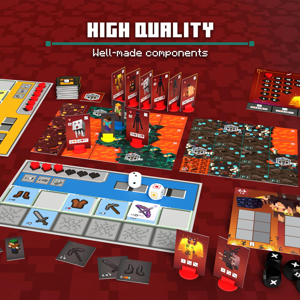 Ravensburger Minecraft Portal Dash Nether map, immersive underworld exploration for groups.