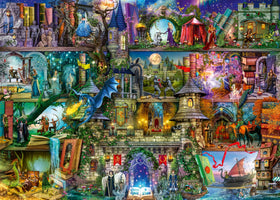 Ravensburger Myths & Legends dragon cliffs puzzle—vivid colors boost immersion in a mythical world.