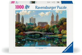 Ravensburger NY Central Park Bow Bridge puzzle box art showcasing the scene vividly.