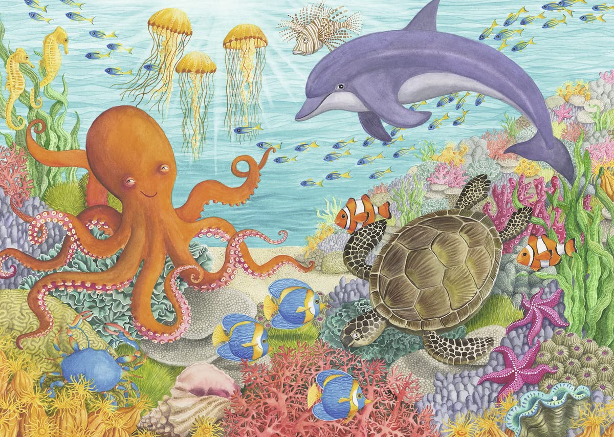 Ravensburger Ocean Friends 35-piece puzzle cover shows vibrant sea life for curious kids
