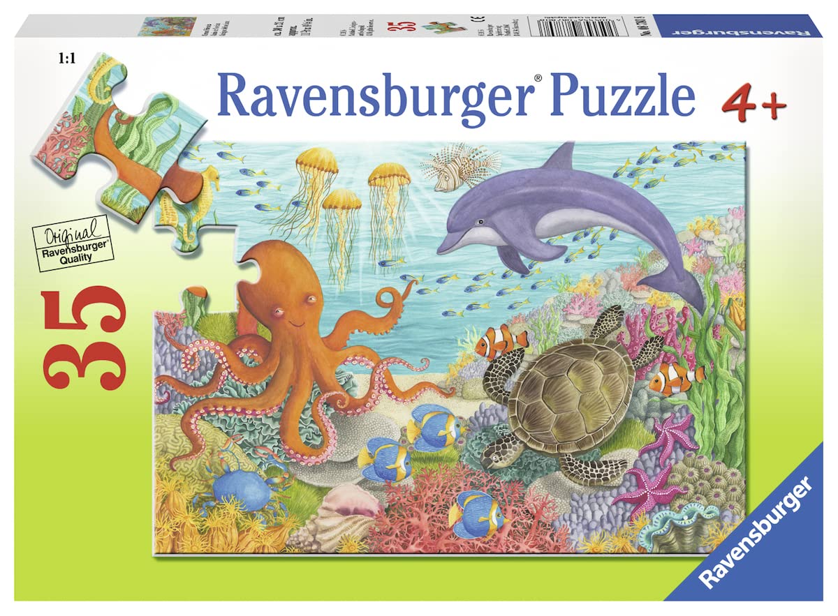 Ravensburger Ocean Friends unique pieces close-up highlighting distinct shapes