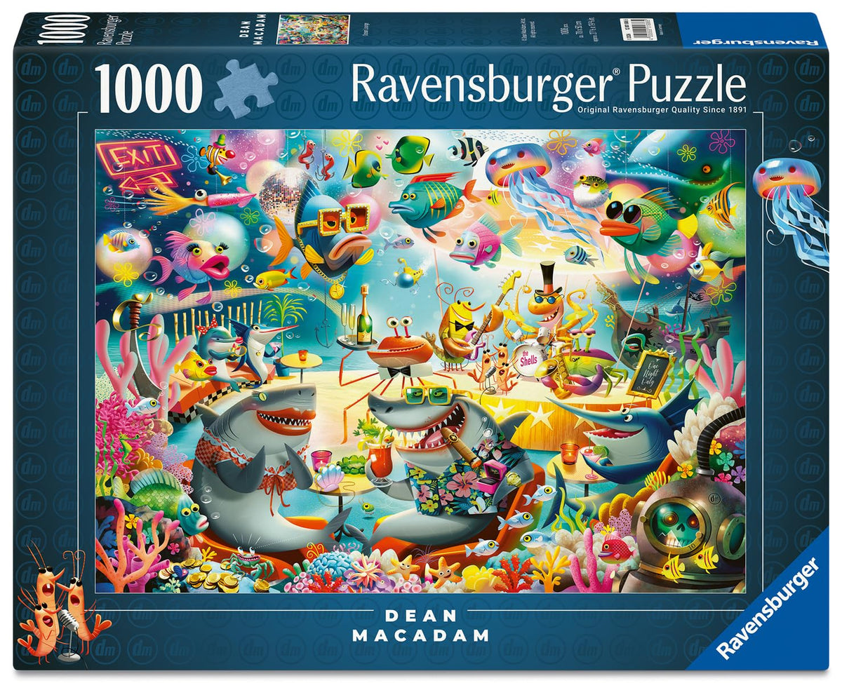 Ravensburger Ocean Lounge detailed artwork, ideal for solo or group puzzling.