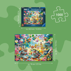 Ravensburger Ocean Lounge tropical serenity scene, perfect for mindful, relaxing puzzling.