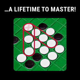 Ravensburger Othello discs flipping action captured in a tense moment.