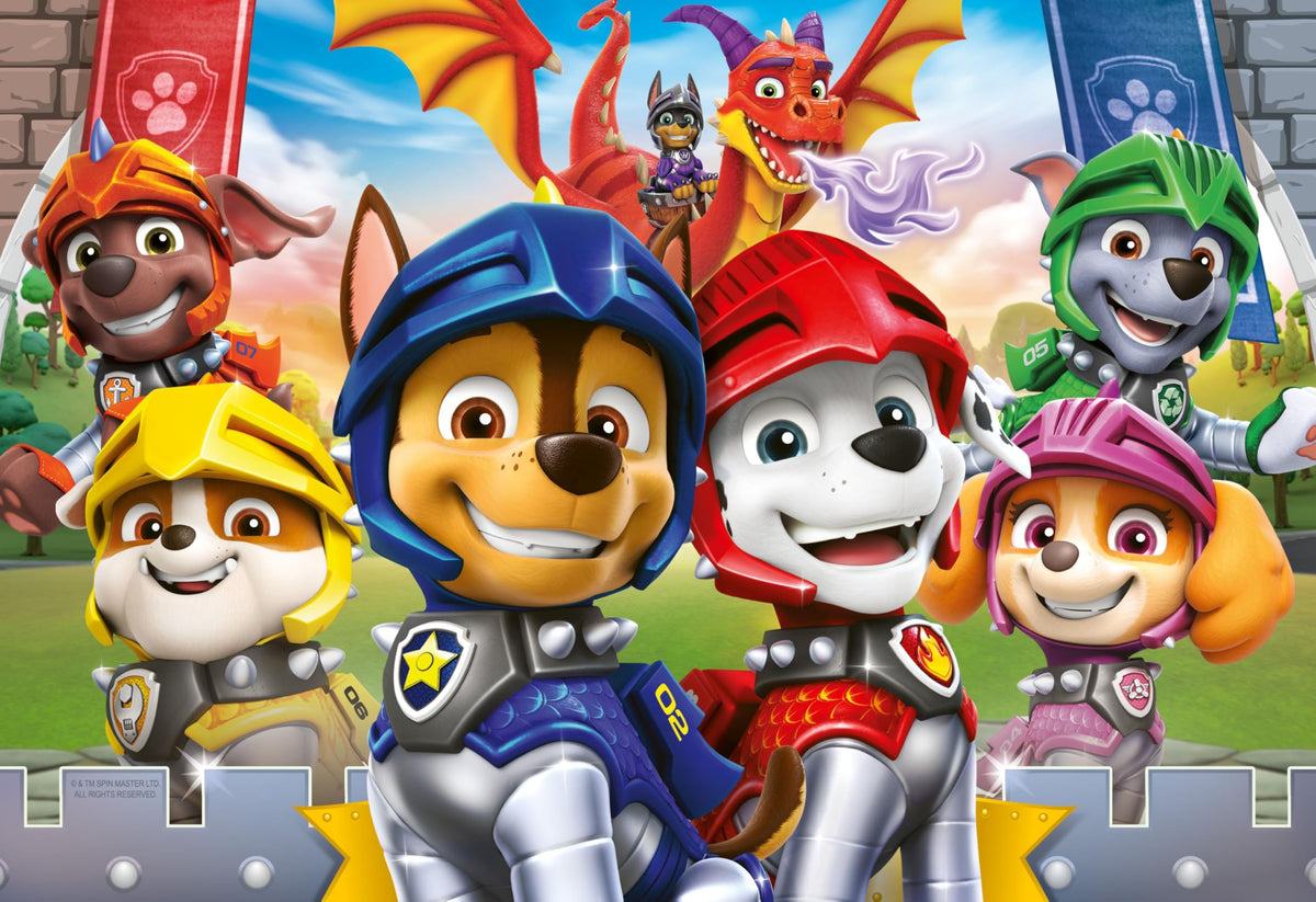 Ravensburger Paw Patrol puzzle features Rubble, Zuma, Chase and friends for 3+ play learning.