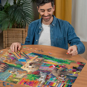 Ravensburger pets crafting-scene puzzle ready for family or solo play.
