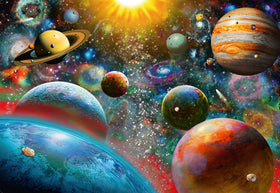 Ravensburger Planetary Vision box art highlighting cosmic scenery for an inviting puzzle reveal.
