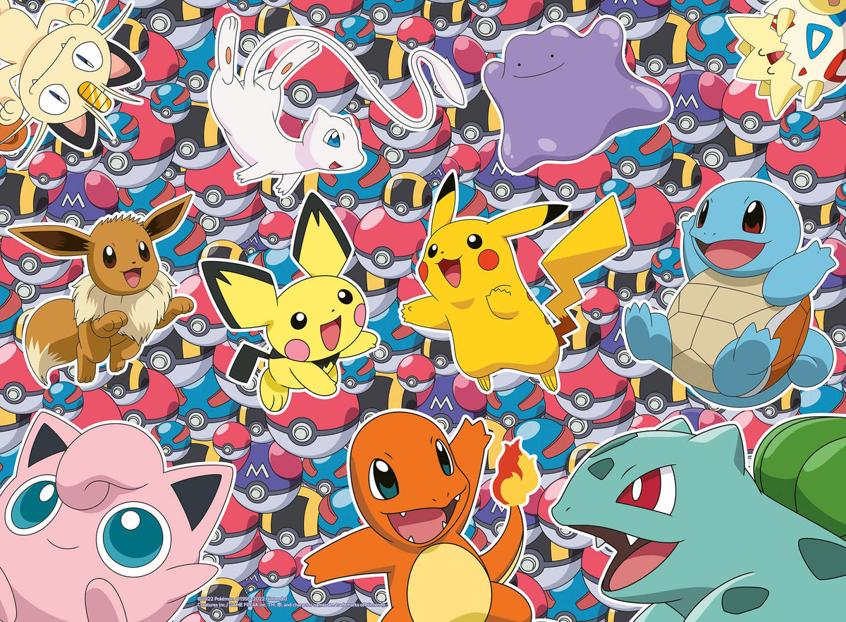 Ravensburger Pokemon 100-piece XL Pikachu panel image promotes focused play.