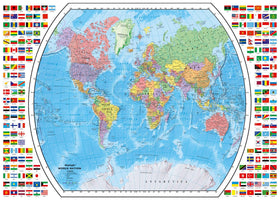 Ravensburger Political World Map box-front, premium 1000-piece puzzle for adults—great for mindful evenings.