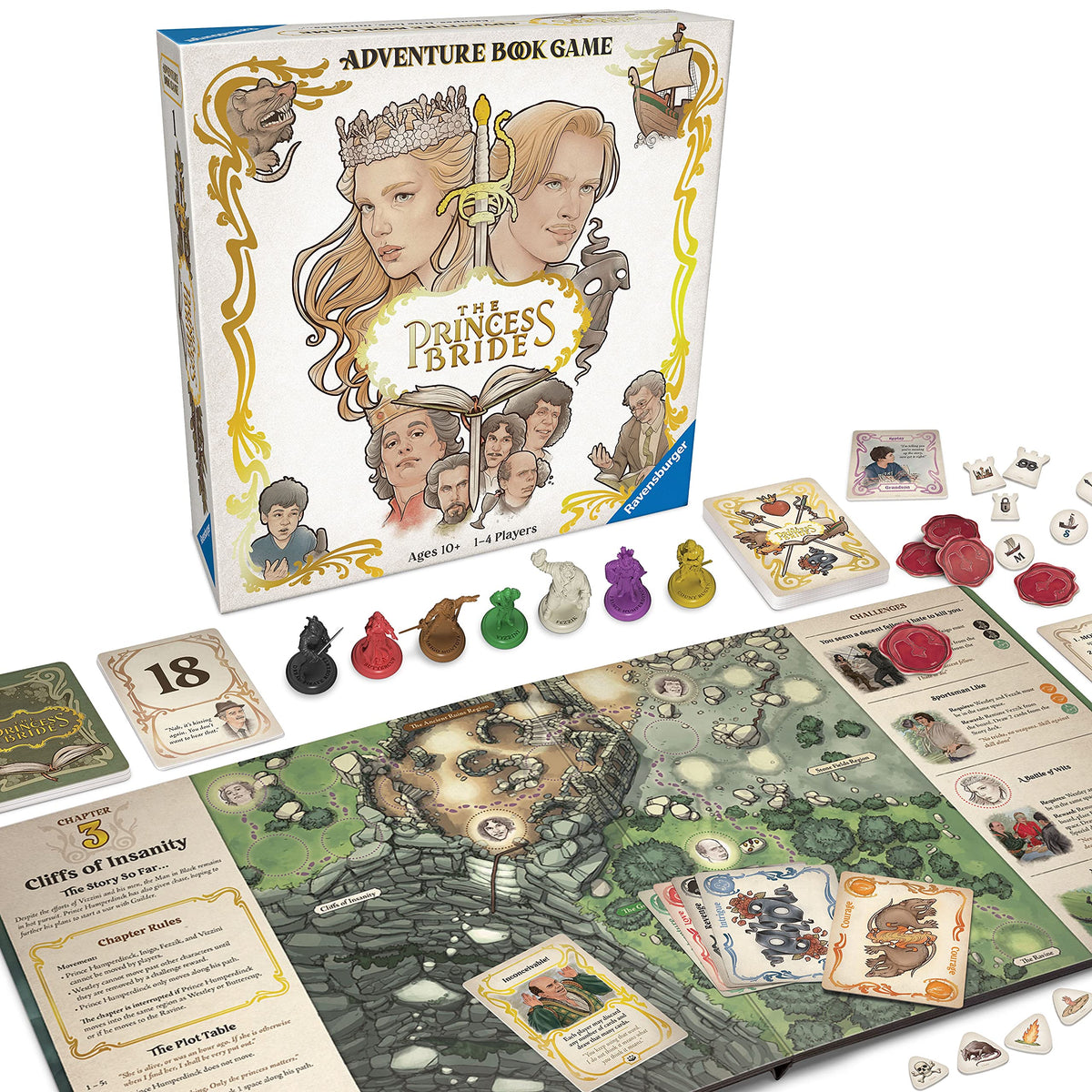 Ravensburger Princess Bride Adventure Book Game board with iconic locations for immersive play