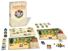 Ravensburger Puerto Rico 1897 board overview shows vibrant setup for family game night.