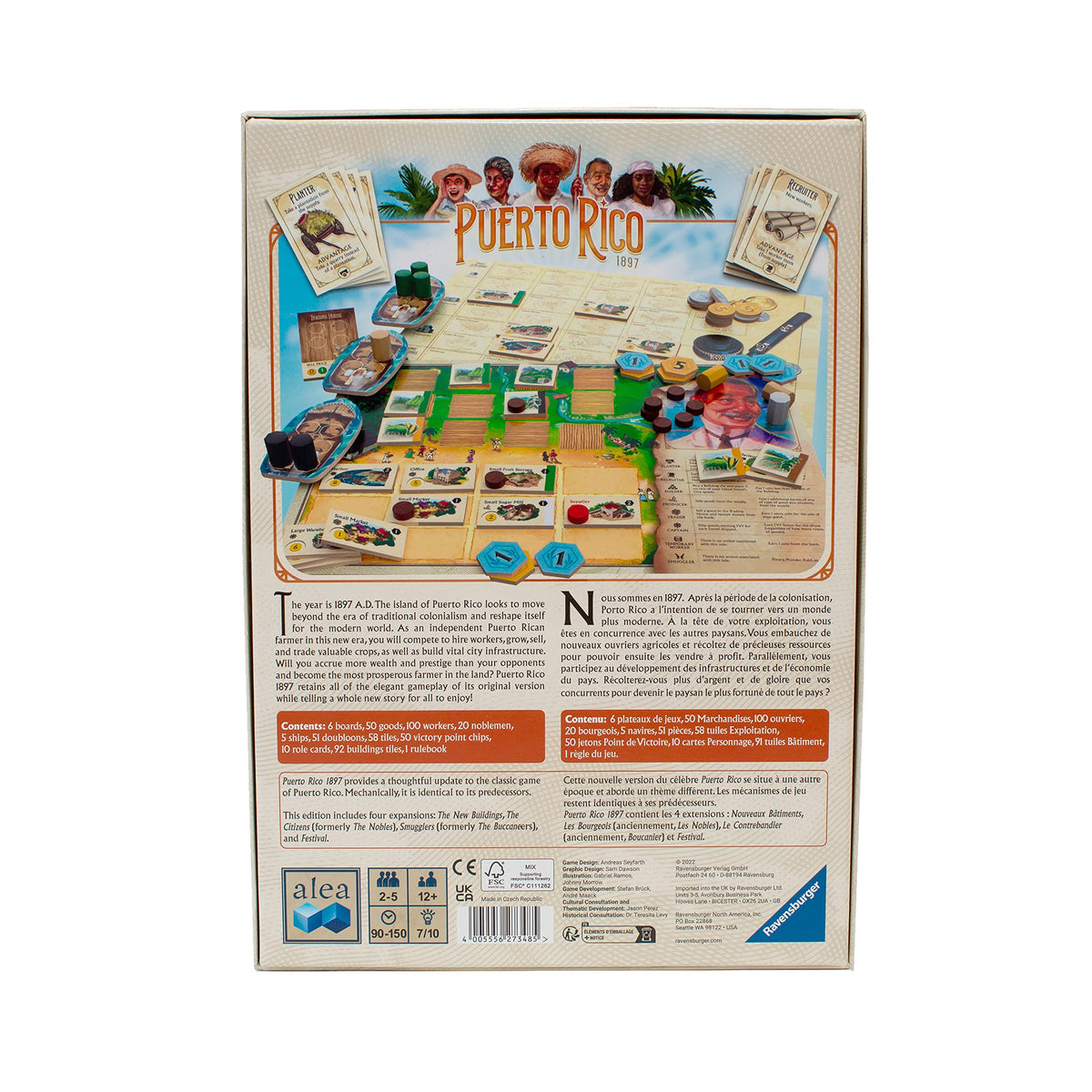 Ravensburger Puerto Rico 1897 festival depicts festive events with scoring opportunities.