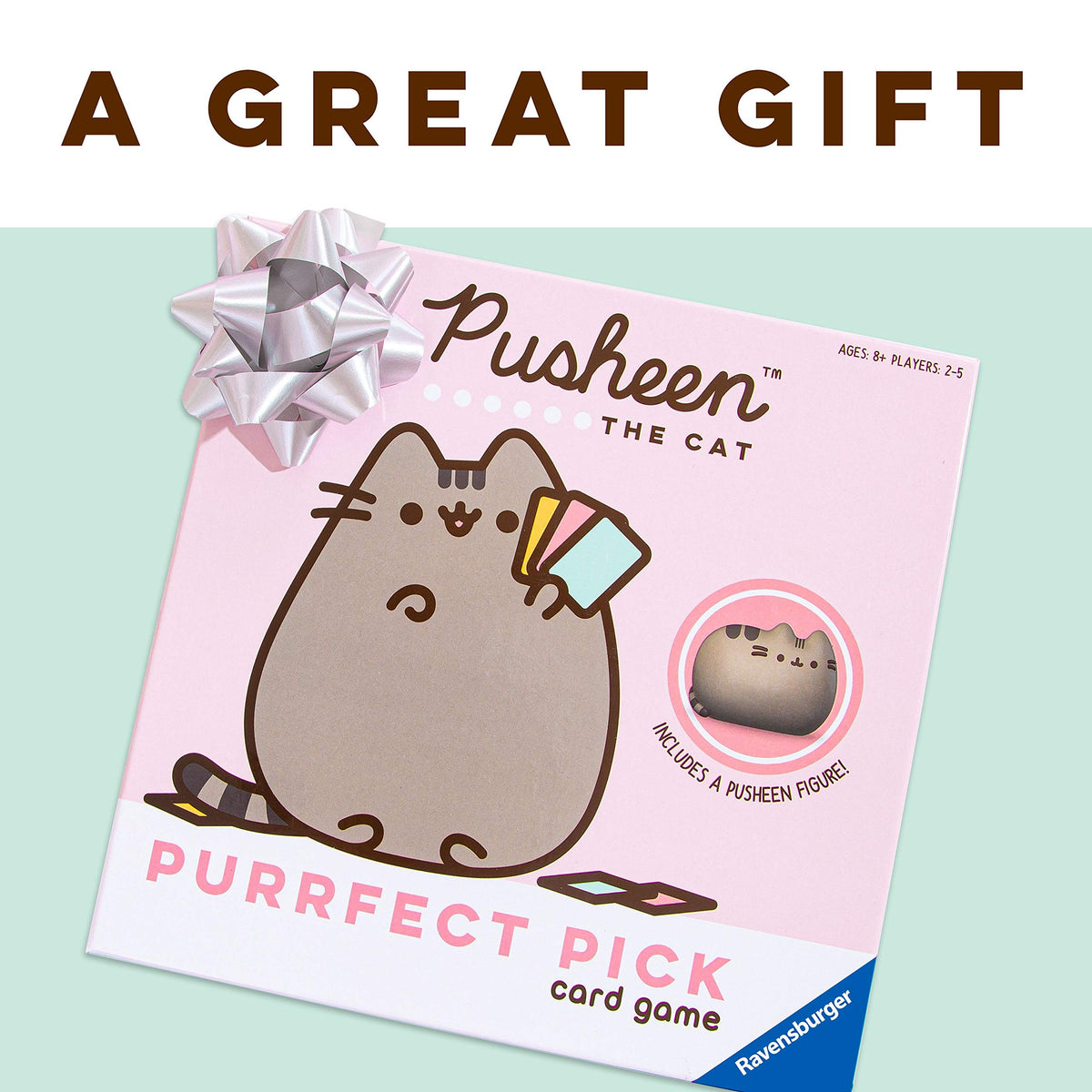 Ravensburger Pusheen Purrfect Pick Pusheen figure adds a playful centerpiece.