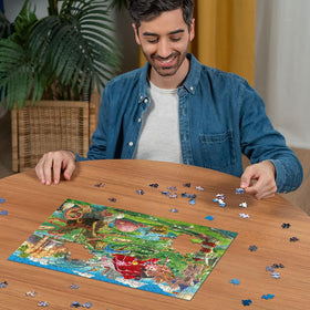 Ravensburger Putt Putt Paradise matte finish reduces glare for easy viewing