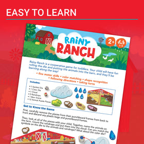Ravensburger Rainy Ranch raindrops invite cooperative problem solving.