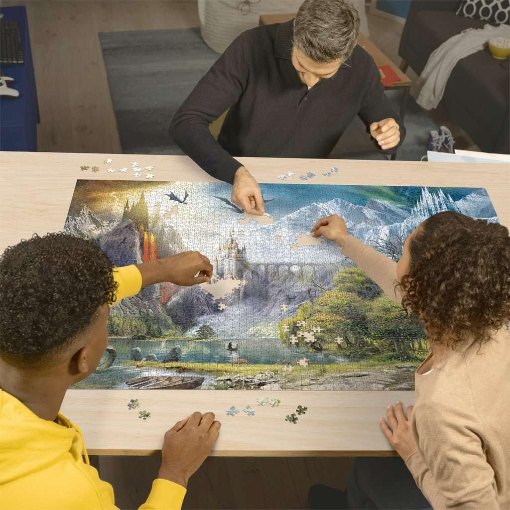 Ravensburger Reign of Dragons 3000-piece puzzle ice mountains focus: calm, focused session