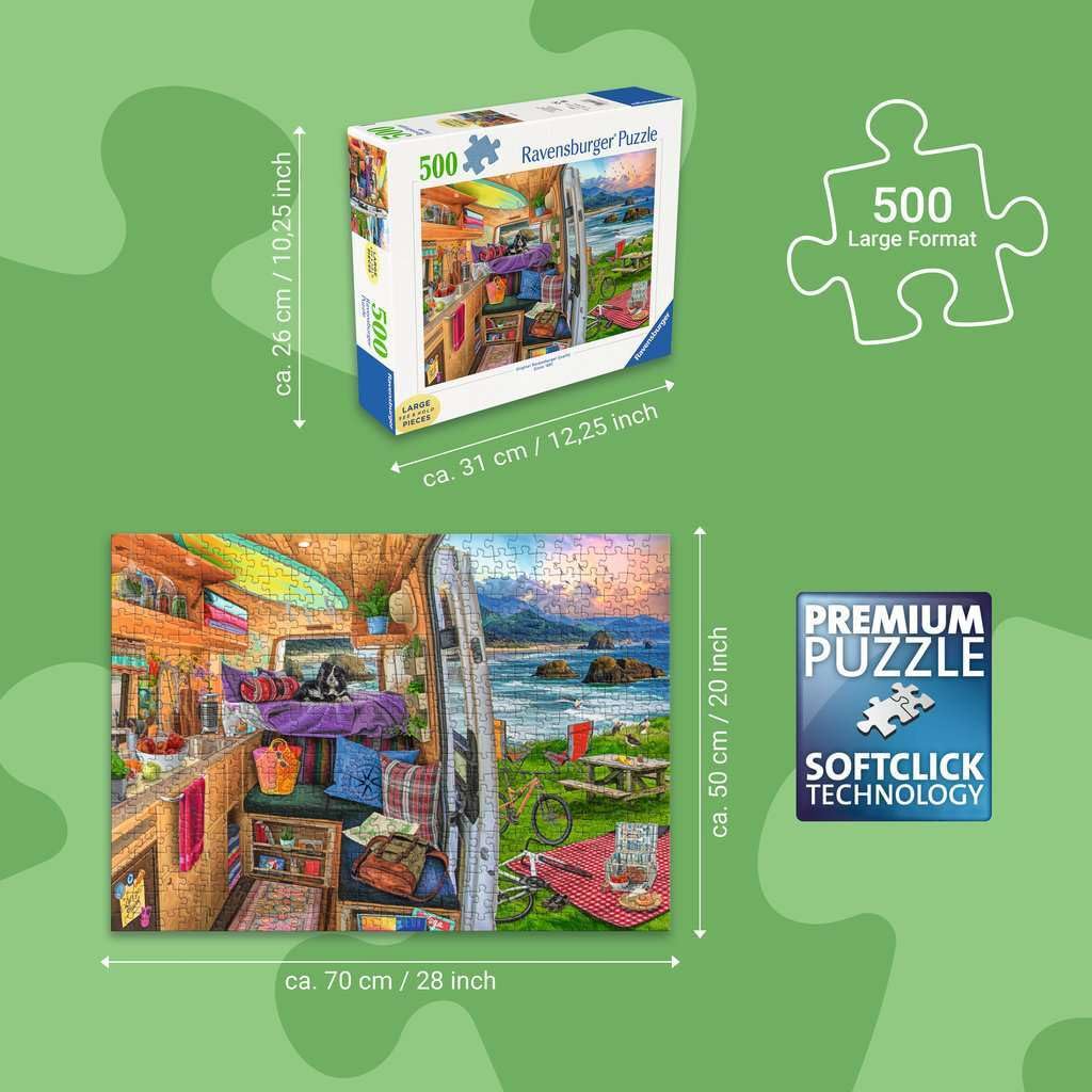 Ravensburger Rig Views cozy RV setup image; perfect for family puzzle nights