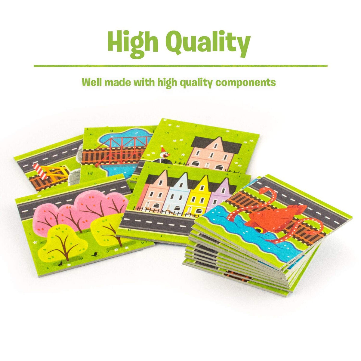 Ravensburger Rivers, Roads and Rails family game night boosts memory and creativity.