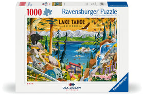 Ravensburger Sacred Lake Tahoe puzzle water detail, crystal blues for immersion.