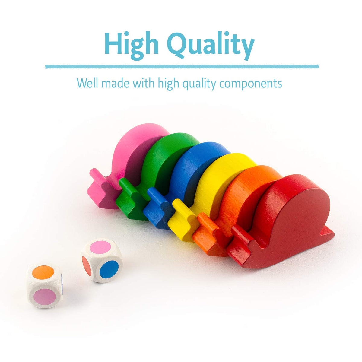 Ravensburger Snail's Pace Race dice help kids practice counting and turn-taking.