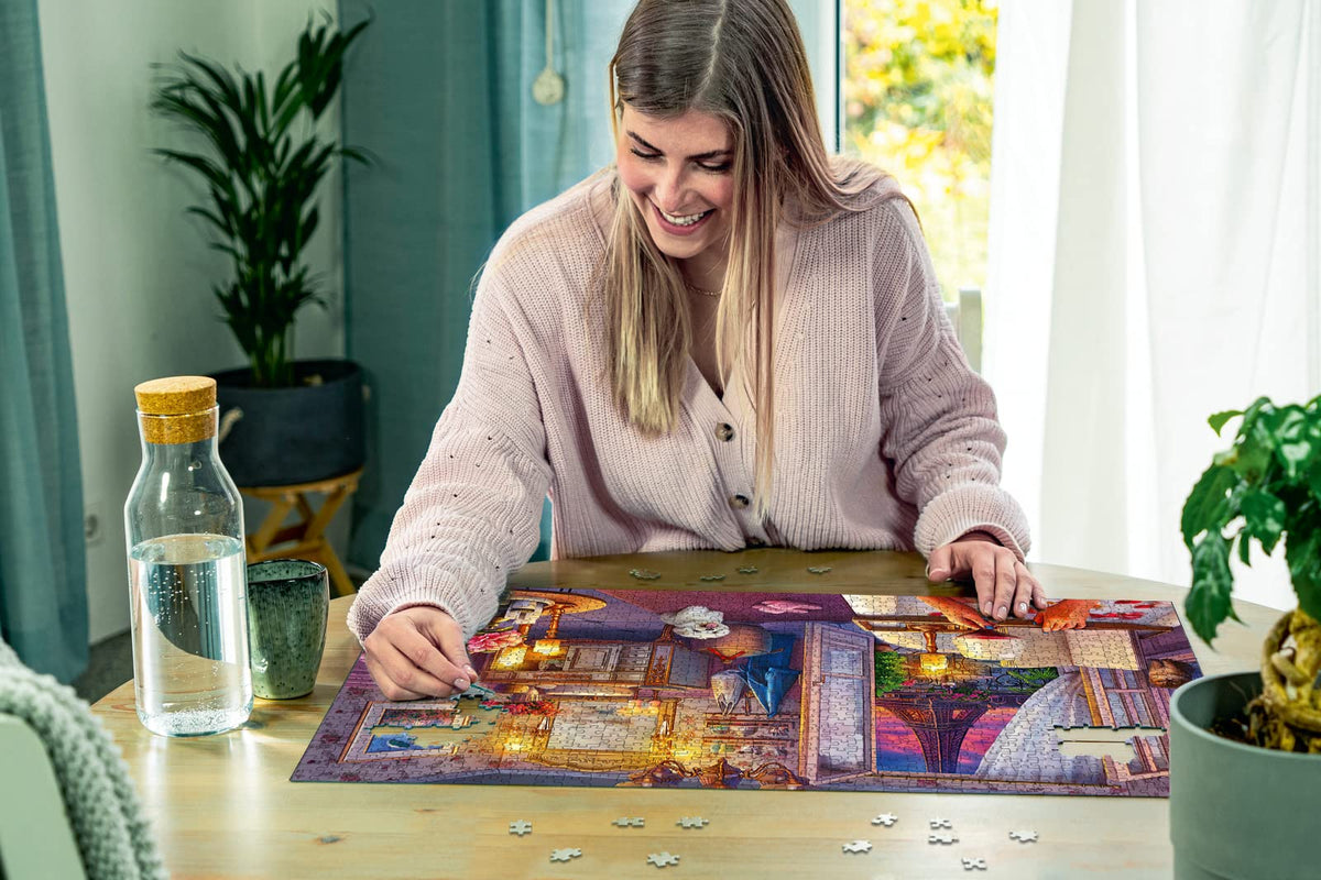Ravensburger Softclick technology puzzle: satisfying connections during long sessions.