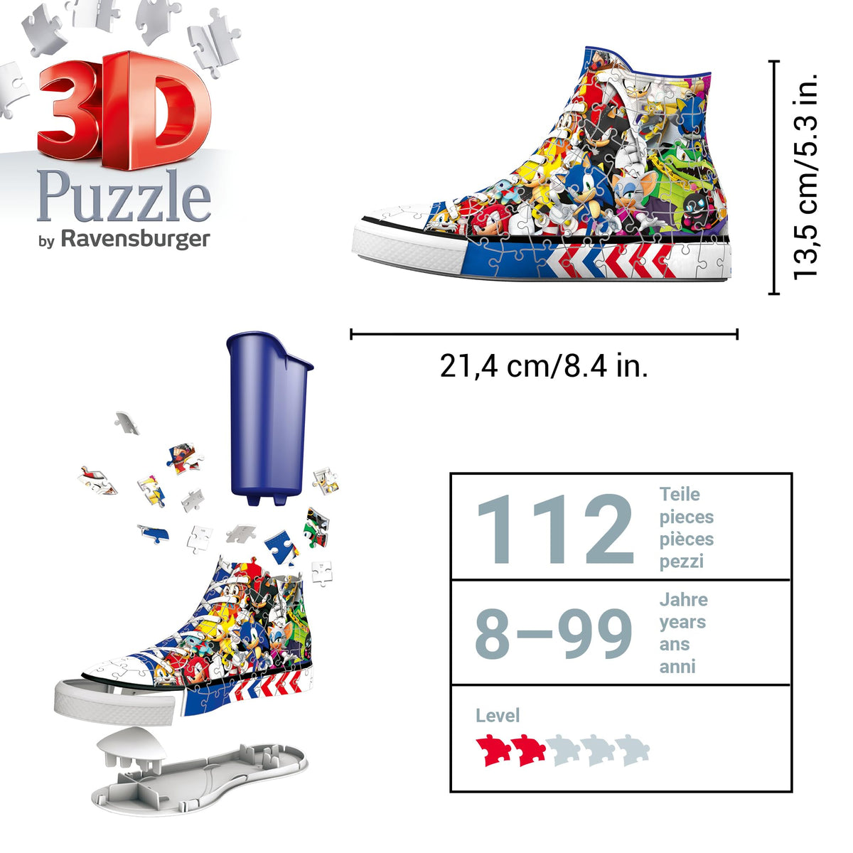 Ravensburger Sonic Sneaker Gift for fans aged 8 and up, a collectible desk companion.