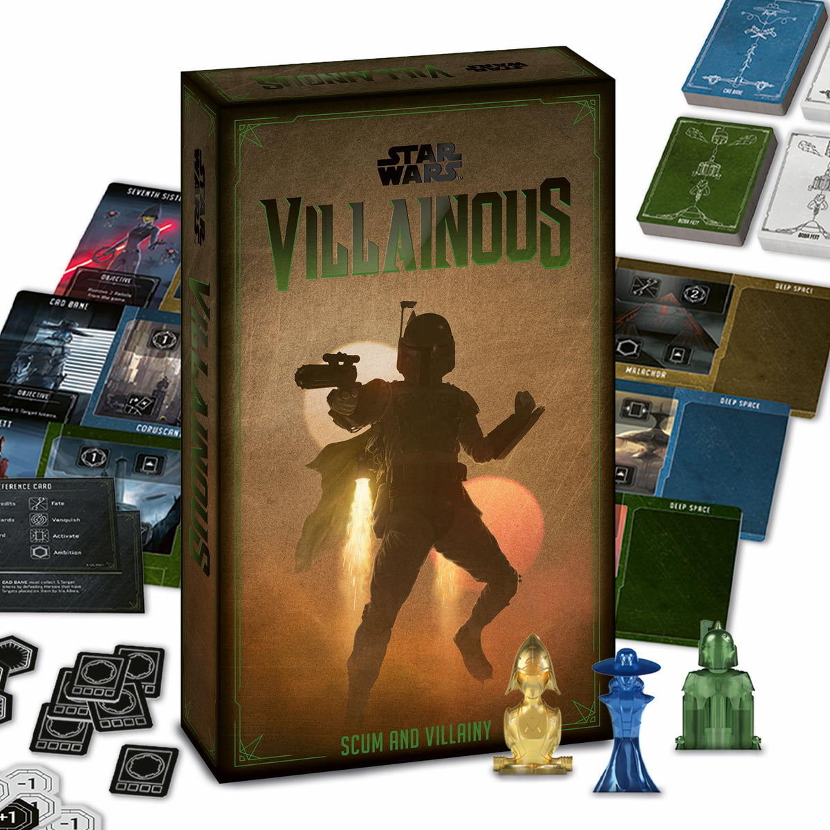 Ravensburger Star Wars Villainous: Boba Fett figure ready for epic battles.