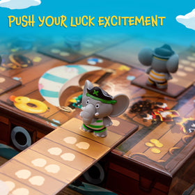 Ravensburger Stomp The Plank pirate ship setup: easy assembly for quick play sessions.