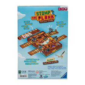 Ravensburger Stomp The Plank wooden tokens: tactile pieces for playful competition and scoring.