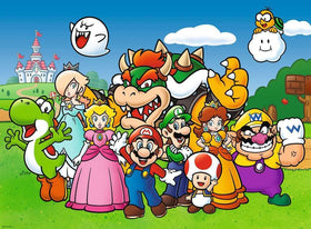 Ravensburger Super Mario 100-piece XXL puzzle characters scene encourages creativity and cooperative play.