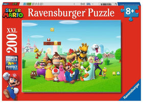 Ravensburger Super Mario 200pc puzzle showing Mario and Luigi in action for engaging family fun