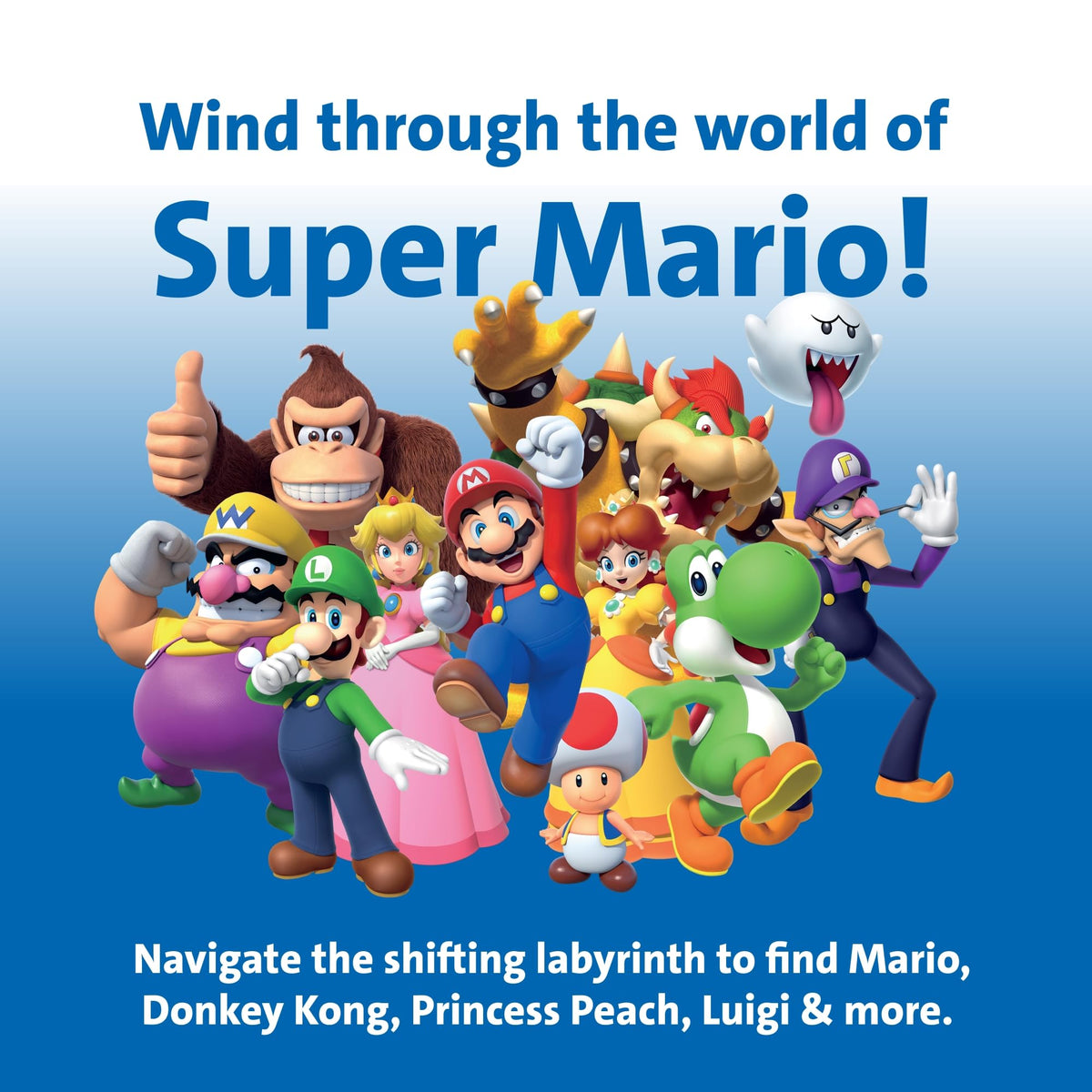 Ravensburger Super Mario Labyrinth box art highlighting vibrant packaging.