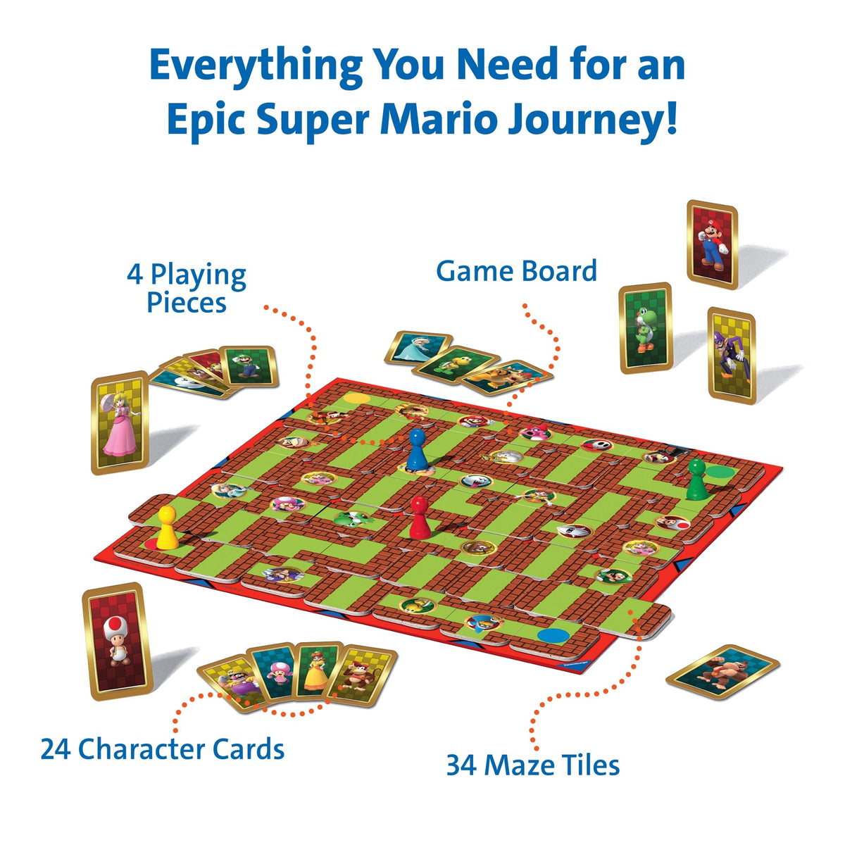 Ravensburger Super Mario Labyrinth instruction manual with multilingual guidance.