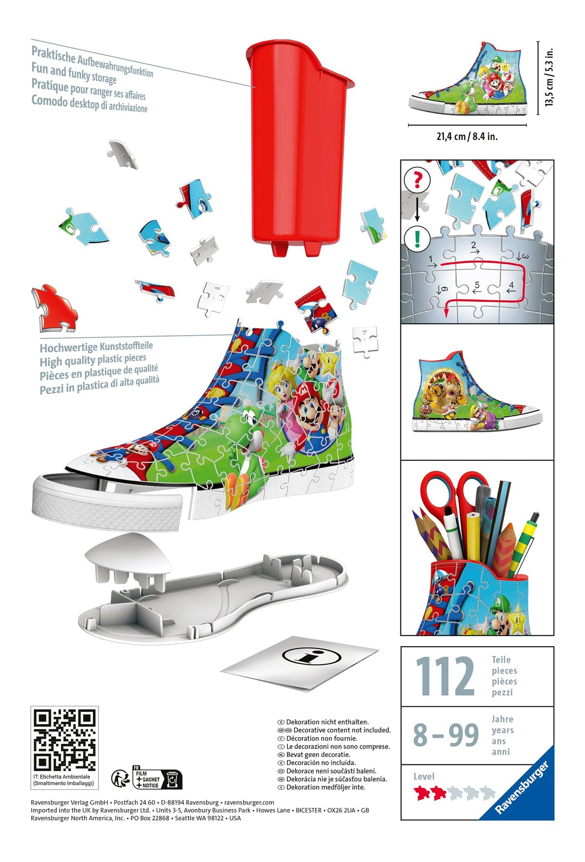Ravensburger Super Mario Sneaker suitable for ages eight and up.
