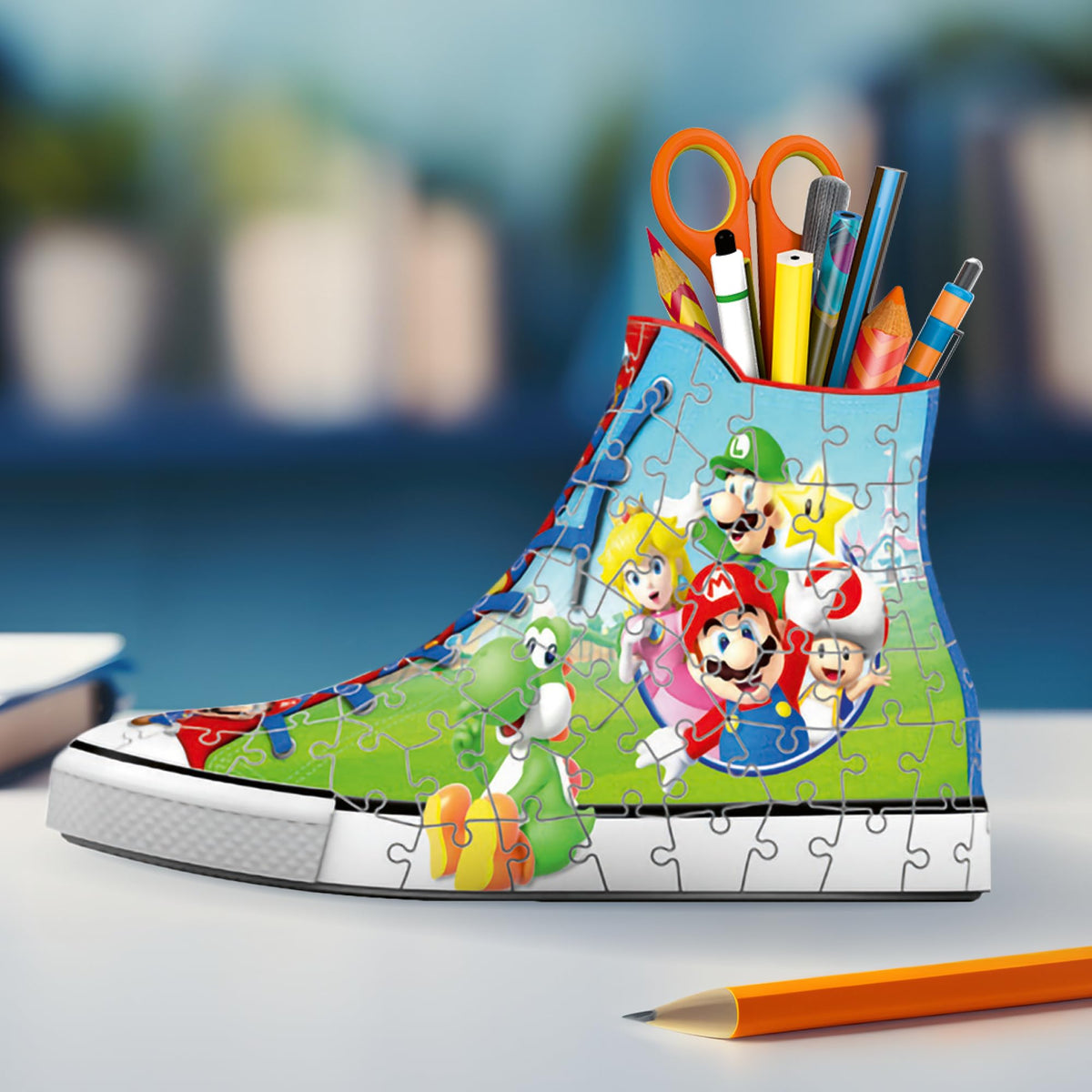 Ravensburger Super Mario Sneaker glare-free premium plastic pieces.