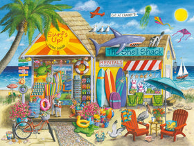 Ravensburger Surf's Up puzzle beach scene for mindful weekend relaxation.
