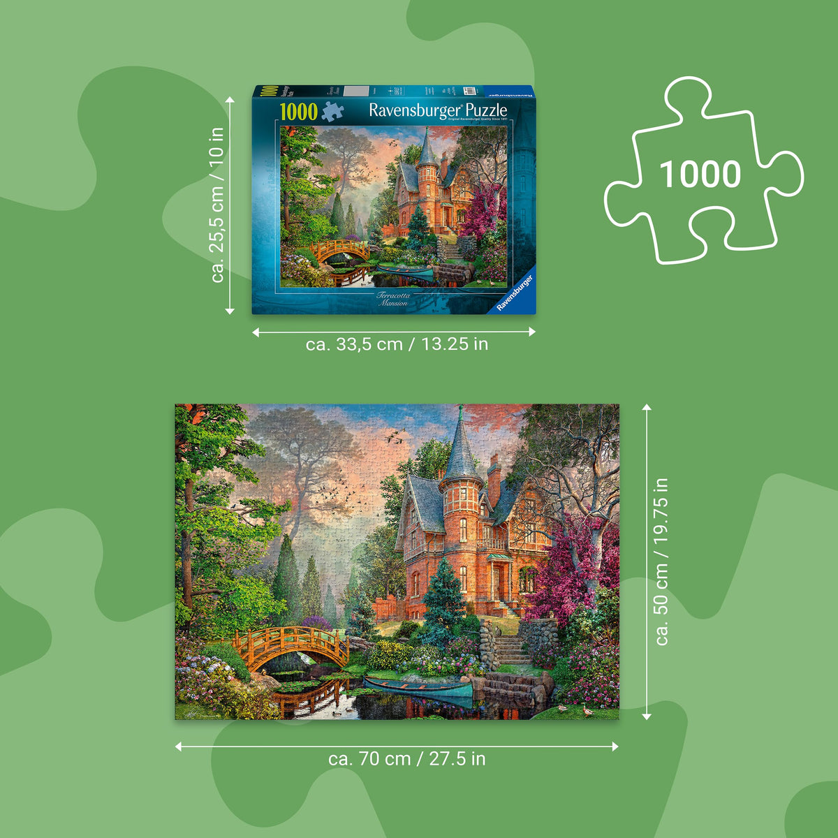 Greenery detail from Ravensburger Terracotta Mansion for a calming puzzle mood.