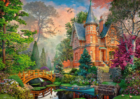Ravensburger Terracotta Mansion puzzle cover highlighting sunlit estate charm.