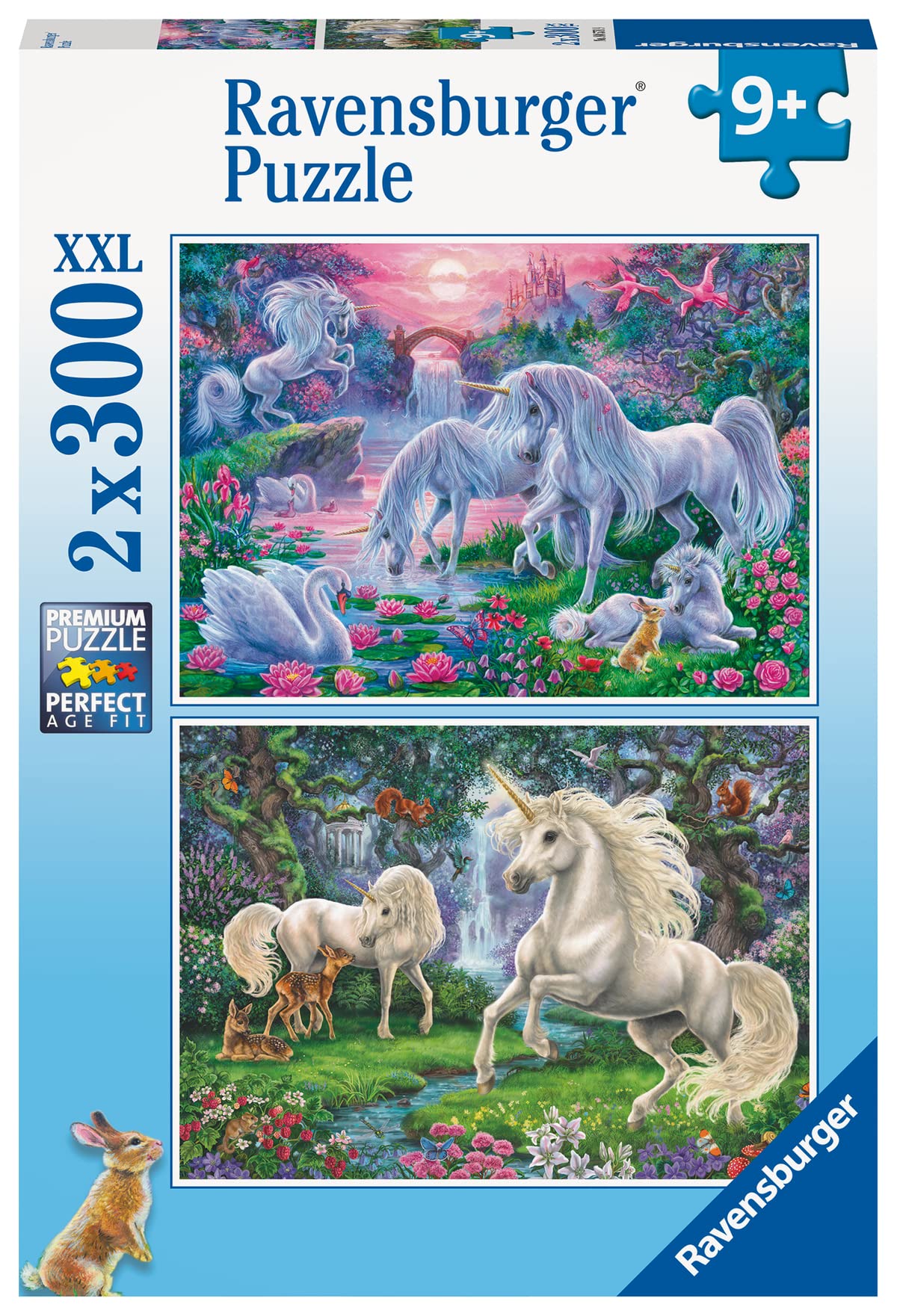 Ravensburger Unicorns 2-pack puzzle with XXL pieces for easier assembly and family fun.