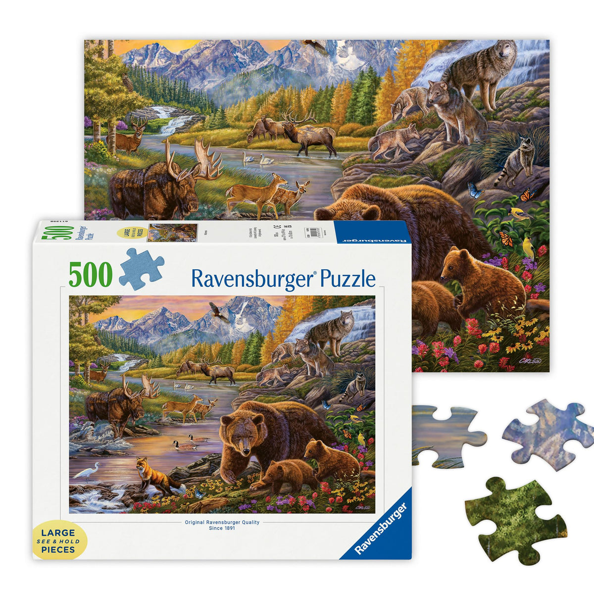 Ravensburger Wilderness bears forest scene—calming puzzle time.