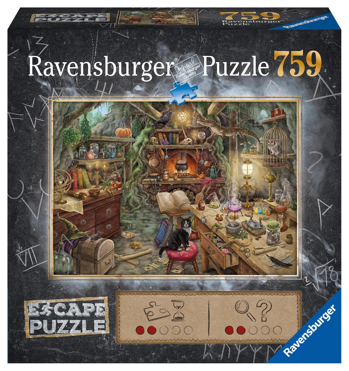 Ravensburger Witches Kitchen puzzle pieces closeup showing interlocking clues